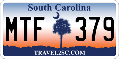 SC license plate MTF379