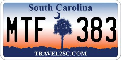 SC license plate MTF383