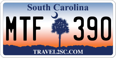 SC license plate MTF390