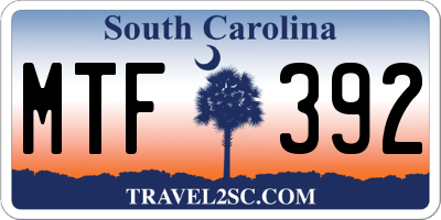SC license plate MTF392