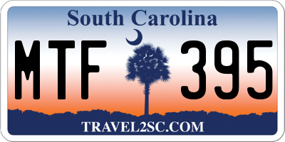 SC license plate MTF395