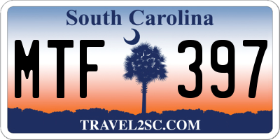 SC license plate MTF397