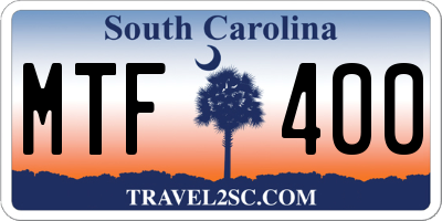 SC license plate MTF400