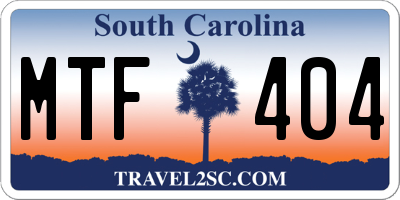 SC license plate MTF404