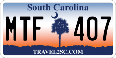 SC license plate MTF407