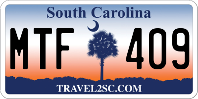 SC license plate MTF409