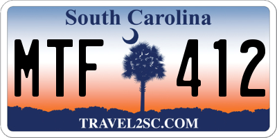 SC license plate MTF412