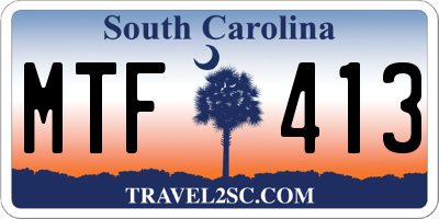 SC license plate MTF413
