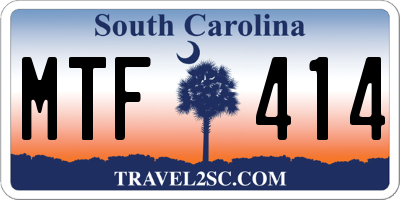 SC license plate MTF414