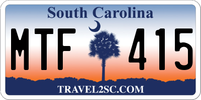 SC license plate MTF415