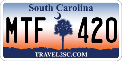 SC license plate MTF420
