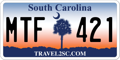 SC license plate MTF421