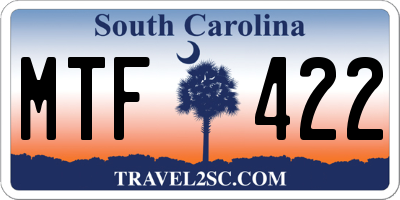 SC license plate MTF422