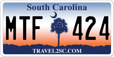 SC license plate MTF424