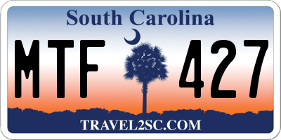 SC license plate MTF427