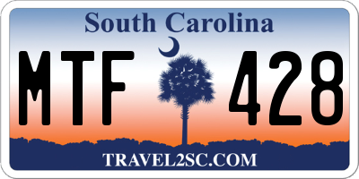 SC license plate MTF428