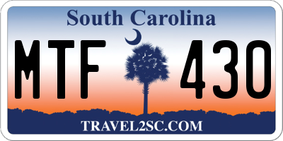SC license plate MTF430