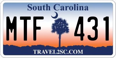 SC license plate MTF431