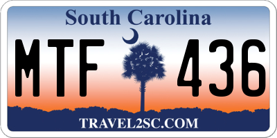 SC license plate MTF436