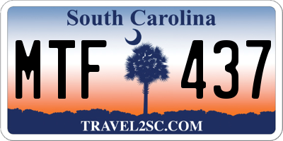 SC license plate MTF437