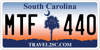 SC license plate MTF440