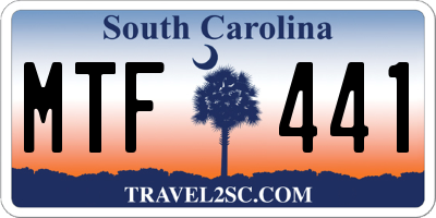 SC license plate MTF441