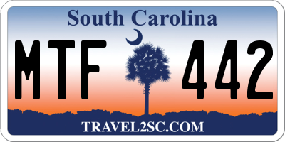 SC license plate MTF442