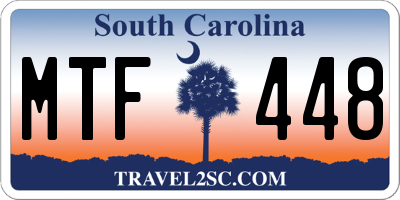 SC license plate MTF448