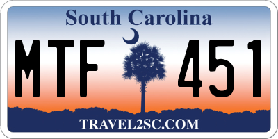 SC license plate MTF451