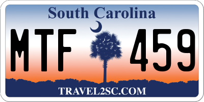 SC license plate MTF459