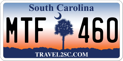 SC license plate MTF460