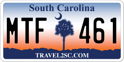 SC license plate MTF461
