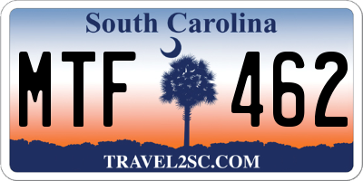 SC license plate MTF462
