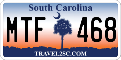 SC license plate MTF468
