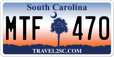 SC license plate MTF470