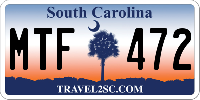 SC license plate MTF472
