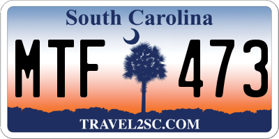 SC license plate MTF473