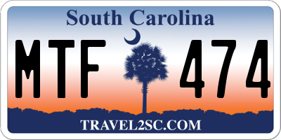 SC license plate MTF474