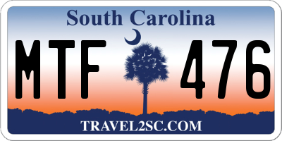 SC license plate MTF476
