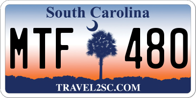 SC license plate MTF480
