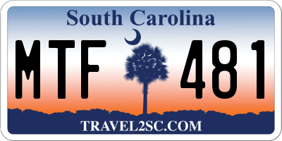 SC license plate MTF481