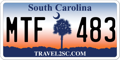 SC license plate MTF483