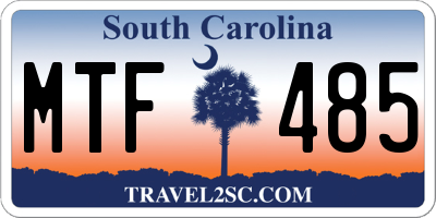 SC license plate MTF485