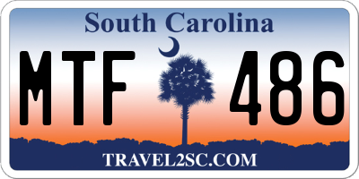 SC license plate MTF486