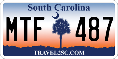 SC license plate MTF487