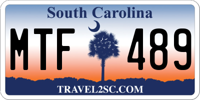 SC license plate MTF489