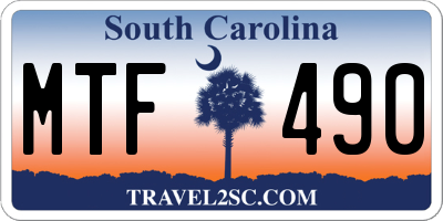 SC license plate MTF490