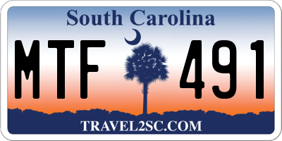 SC license plate MTF491