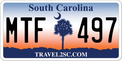SC license plate MTF497