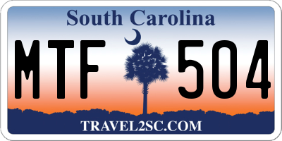 SC license plate MTF504
